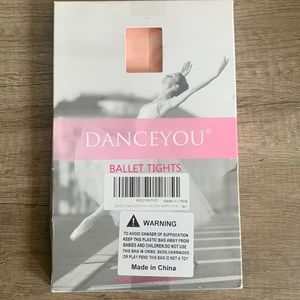 Pink ballet footed tights (one pair)